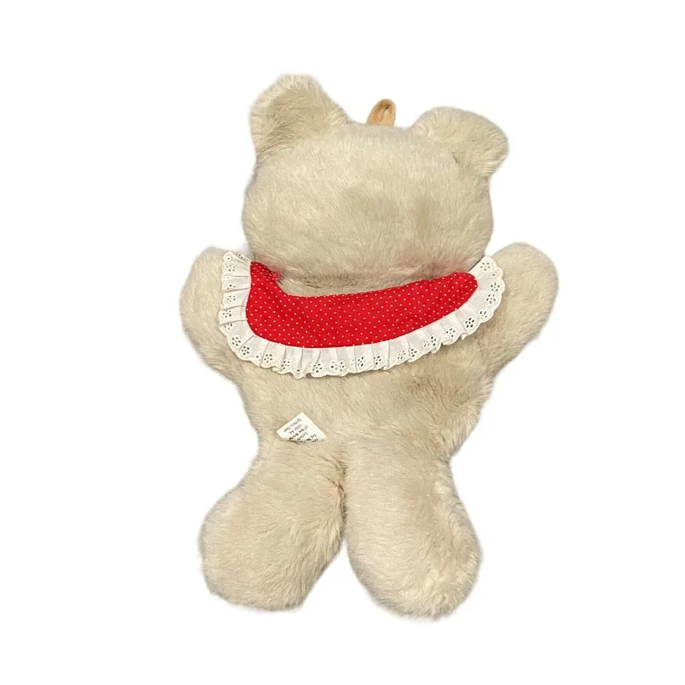 Hallmark‎ Teddy Bear Cranberry Stuffables Card Holder Stocking 1983 Plush 14in